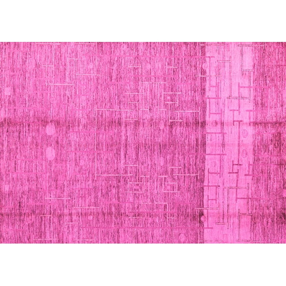 Ahgly Company Indoor Rectangle Oriental Pink Modern Area Rugs, 2' x 5'