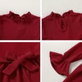 thumbnail image 4 of Younger Tree Baby Girl Fall Winter Dress Christmas Red Long Sleeve Turtleneck Vintage Knit Sweater Dress Little Girl Dresses Skirt Outfit Set for 4-5T, 4 of 5