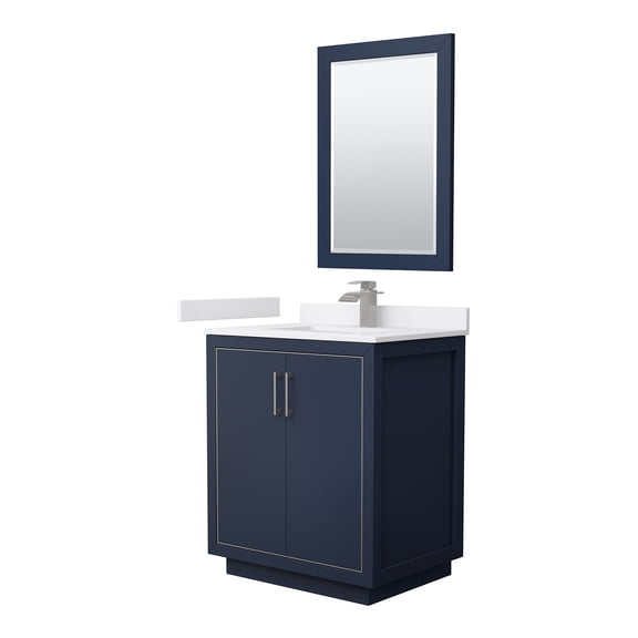 Wyndham Collection WCF111130SBNWCUNSM24 Icon 30" Free Standing Single Basin Vanity Set -