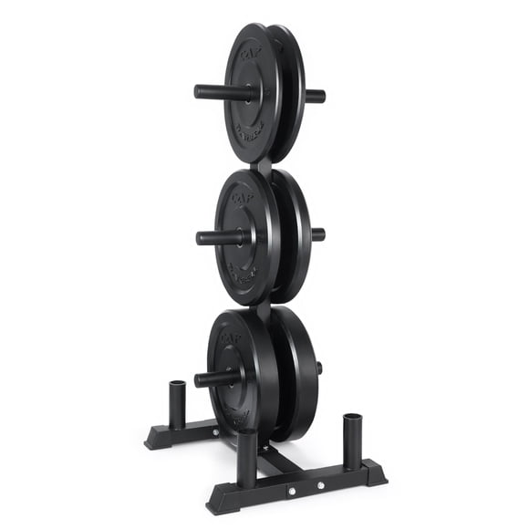 Set de discos de pesas CAP Barbell de 160 lb con rack de almacenamiento