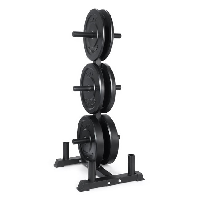 Set de discos de pesas CAP Barbell de 160 lb con rack de almacenamiento