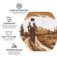 thumbnail image 3 of Vsdgher Western Cowboy Countryside Leather Coasters for Drinks, Durable Drink Coasters 4 Set for Tabletop Protection, Luxurious Home Décor and Housewarming Gift ( {designName})Hexagon, 3 of 6