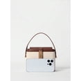 thumbnail image 4 of Women’s Beige Brown Bucket Handbag, Top Handle Purse with Lock Detail, 4 of 6