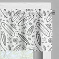 thumbnail image 3 of Ambesonne Surfboard Valance Pack of 2, Monochrome Coastal, 42"X18", Black White, 3 of 5