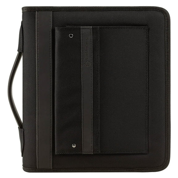 FranklinCovey Classic Nylon Zipper Binder with Retail Packaging, Black
