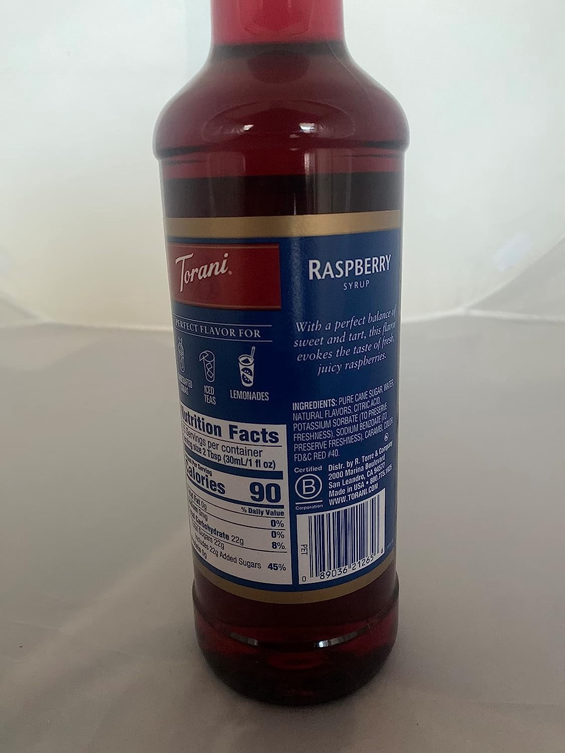 Torani Syrup Fruit Flavors 3 Pack, Raspberry, Strawberry and Peach, Serving 30 Ml, (Bottle).