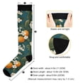 thumbnail image 3 of FORMRS Womens Knee High Socks Casual Long Thick Travel Daily Wear, 2 Pairs, Green Floral Orange, 3 of 6