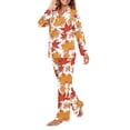 thumbnail image 3 of Garronmavis Maple Leaves Women Pajama Set 2 Piece Notched Collar Long Sleeve Button Down Sleepwear Fall Soft Comfy Nightwear Loungewear PJs Set for Women with Pockets, 3 of 7