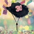 thumbnail image 2 of HJYCHN Western Cowboy Hat for Birthday Party Prom Performance and Casual Style Pompom Hat Black One Size, 2 of 3