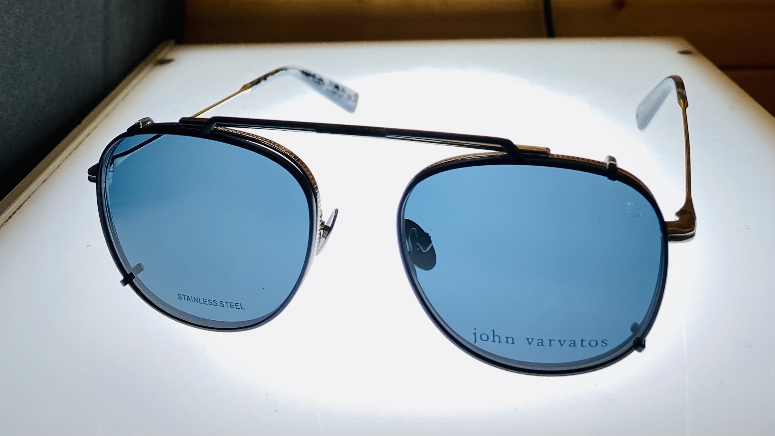 John Varvatos Demo/Grey Clip-On Men's Eyeglasses V176 0SIL 52 Sunglasses