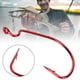 thumbnail image 5 of 50 Uds. Señuelo anzuelo de gusano con manivela de níquel rojo, cebo suave, aparejos de pesca de acero con alto contenido de carbono, 5 of 13