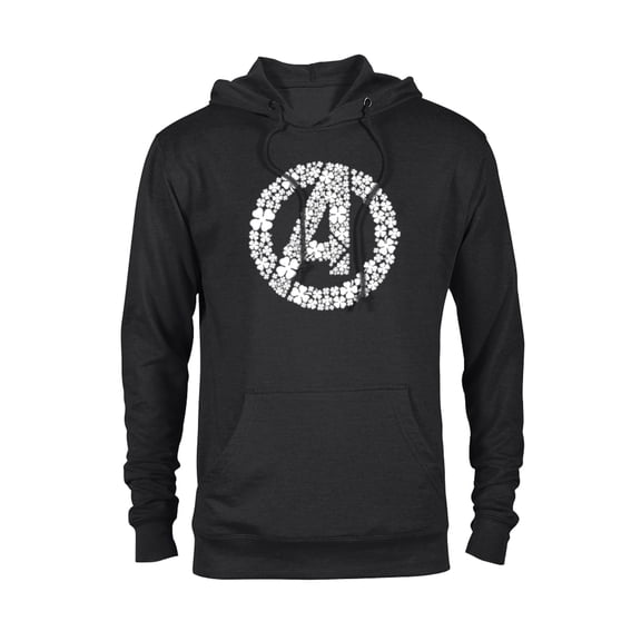 Marvel Avengers Logo Lucky Shamrocks St. Patrick’s Day Green - Pullover Hoodie for Adults - Customized-Black
