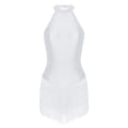 thumbnail image 3 of zdhoor Womens Rhinestones Latin Dance Leotard Halter Fringed Cocktail Dress Ballroom Rumba Dance Dress White L, 3 of 6