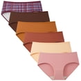 thumbnail image 1 of Bragas hipster de algodón Innersy de ropa interior para mujer, 6 unidades, tamaño mediano, 1 of 6