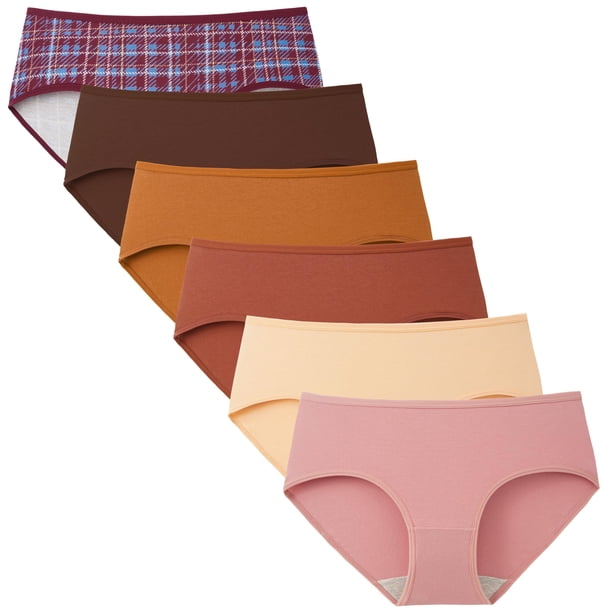 Bragas hipster de algodón Innersy de ropa interior para mujer, 6 unidades, tamaño mediano