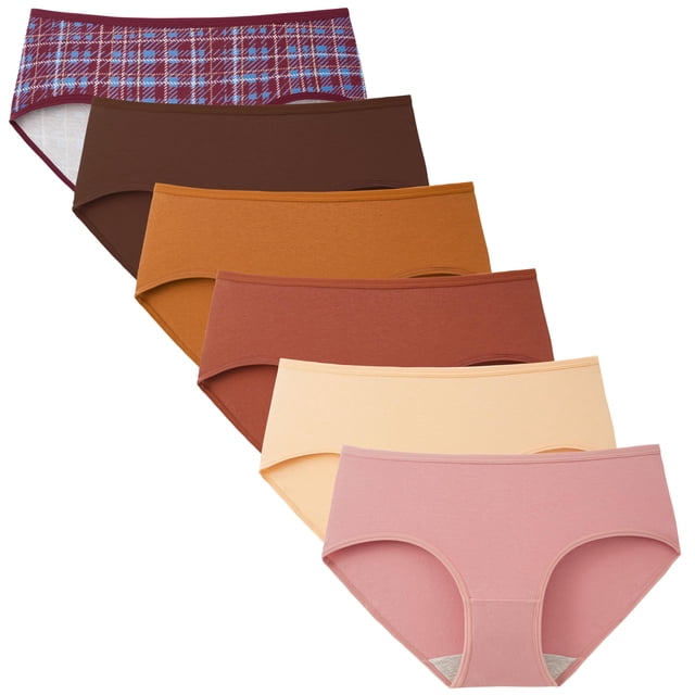Bragas hipster de algodón Innersy de ropa interior para mujer, 6 unidades, tamaño mediano