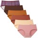 thumbnail image 1 of Bragas hipster de algodón Innersy de ropa interior para mujer, 6 unidades, tamaño mediano, 1 of 6