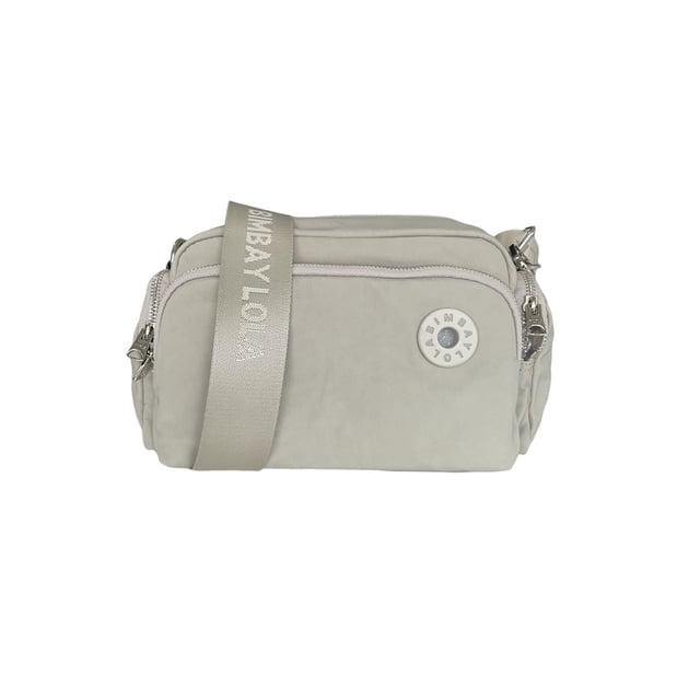 Bolsa Bimba y Lola mediana color gris con logo circular Macarena Store BYLMCSTOREGREY