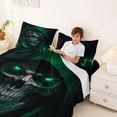 thumbnail image 3 of Castle Fairy Gothic Spooky Hooded Skeleton King Sheets 4pcs,Abstract Lightning Artwork Bedding,Lime Gray Black,1 Fitted Sheet,1 Flat Sheet and 2 Pillowcases, 3 of 6