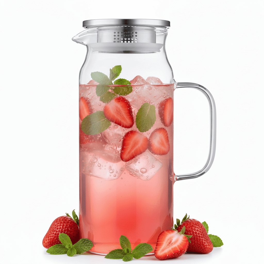 DARZU 2-Liter Glass Pitcher with Lid and Handle photo 1