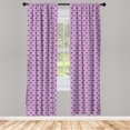 thumbnail image 2 of Ambesonne Fish Design Curtains, Cartoon Underwater Art, Pair of 28"x95", Lilac and Pale Vermilion, 2 of 4