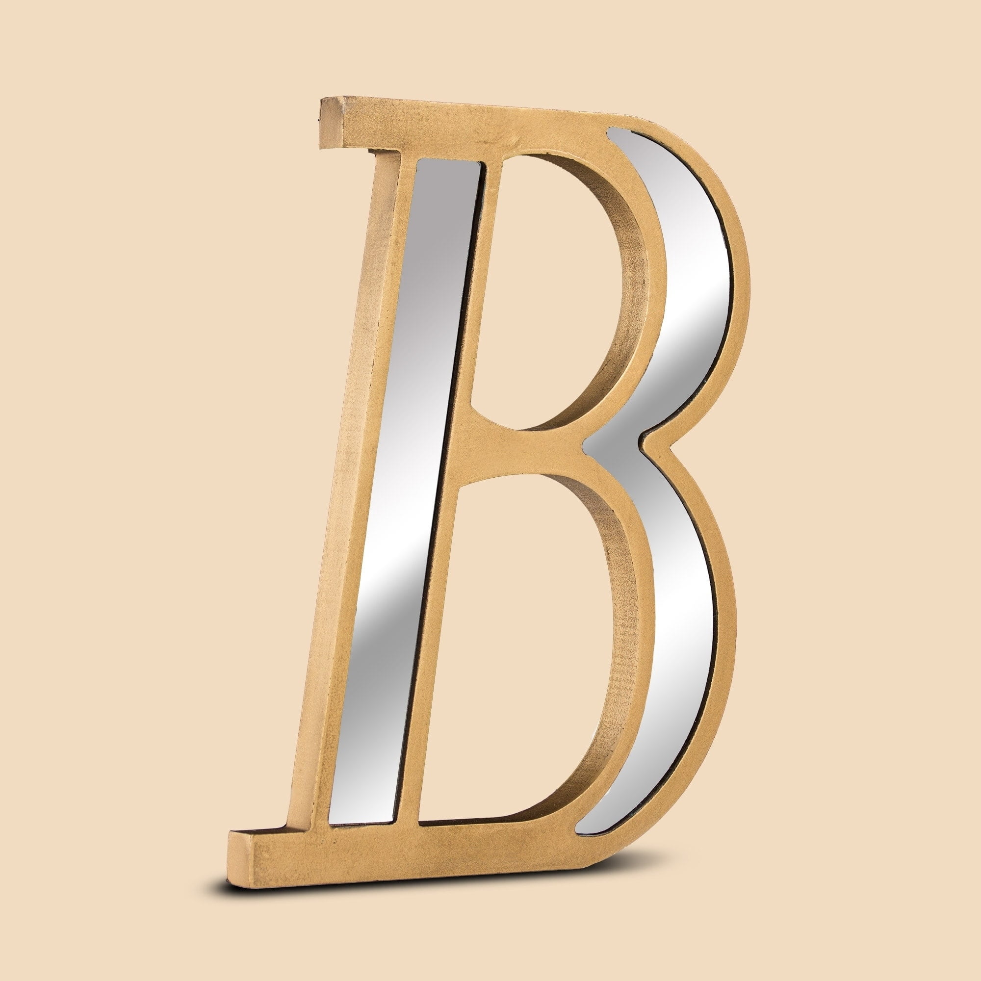 American Art Decor Gold Wall Letter With Acrylic Mirrors Hanging Initial B