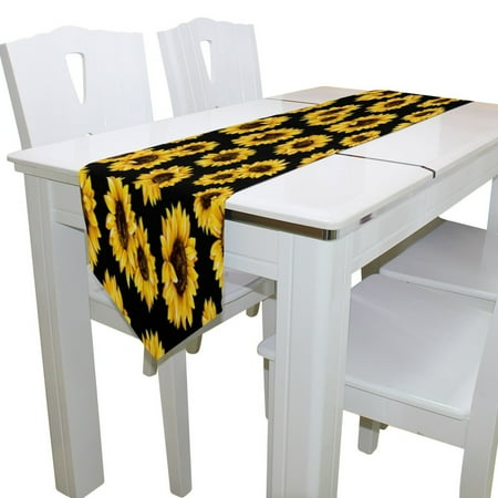 Decorations For Dining Table POPCreation Vintage Sunny Sunflower Floral Table Runner Decoration Kitchen Table Runners for Home Coffee Kitchen Dining Table 13x90 inches ()