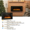 42 Inch Electric Fireplace Wall Mounted, Fireplace Heater with Control
