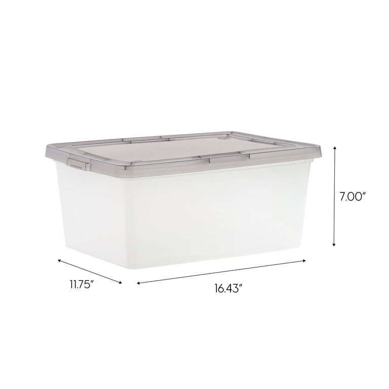 IRIS Medium 4.25-Gallons (17-Quart) Clear Tote with Standard Snap Lid in  the Plastic Storage Containers department at