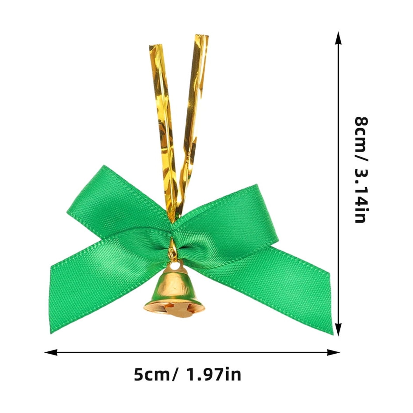 WRITWAA Assorted Color Polyester Christmas Bows with Bells for Party Decor, 20Pcs
