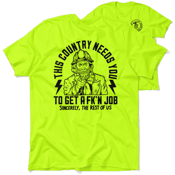 Your Country Needs You Hi Vis Shirts for Men - Reflective Safety Yellow Mens T-Shirts