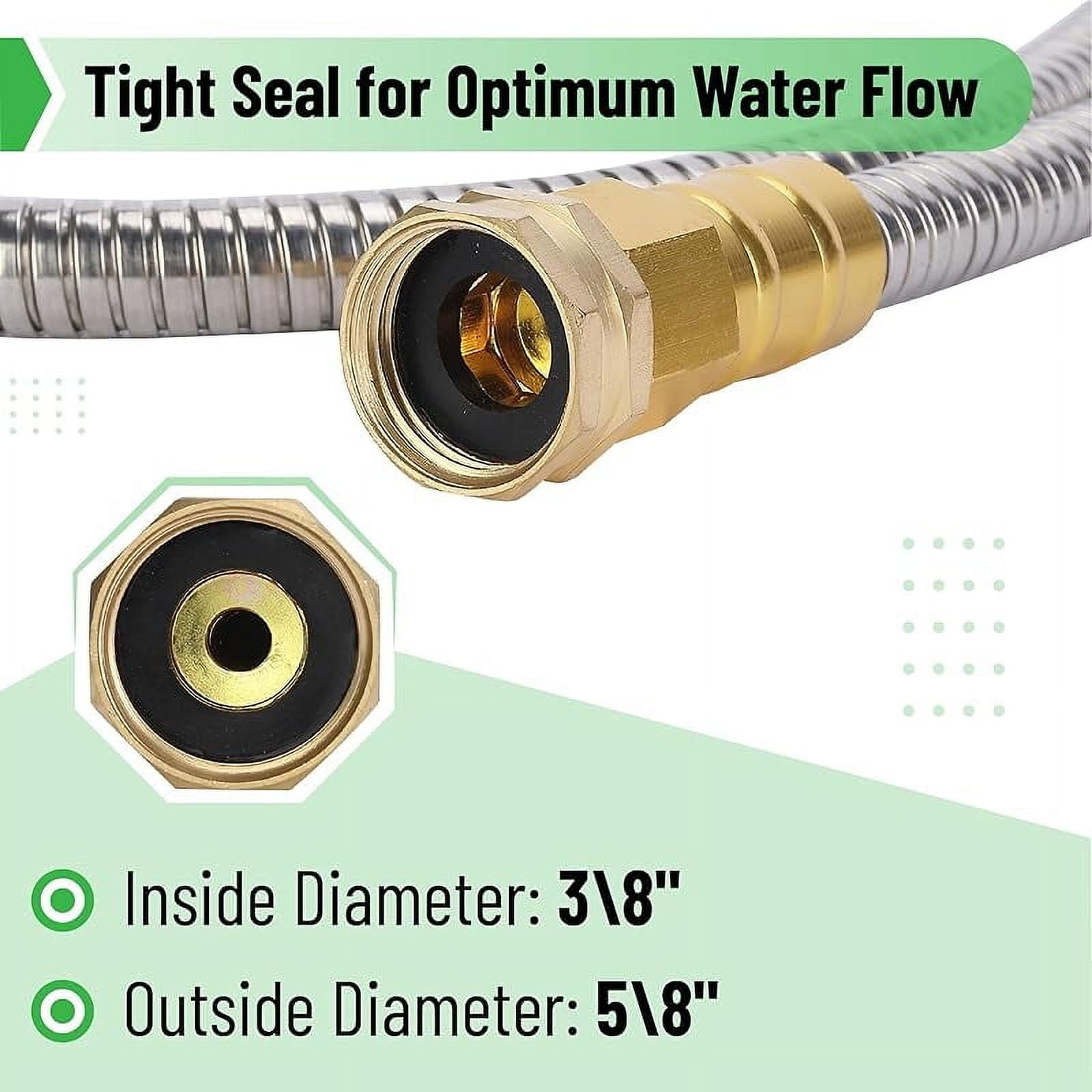 10 Feet Stainless Steel No Kink Metal Garden Hose