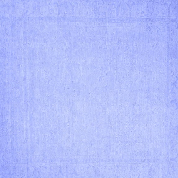 Ahgly Company Indoor Square Abstract Blue Modern Area Rugs, 8' Square