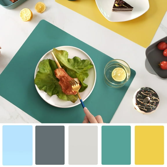 Travelwant Silicone Placemats, Placemats for Kids, Placemats Waterproof Heat Resistant Non-Slip Kitchen Table Mats for Kids Baby Toddler for Dining Table, Easy to Clean-15.75inx11.81inx0.39in