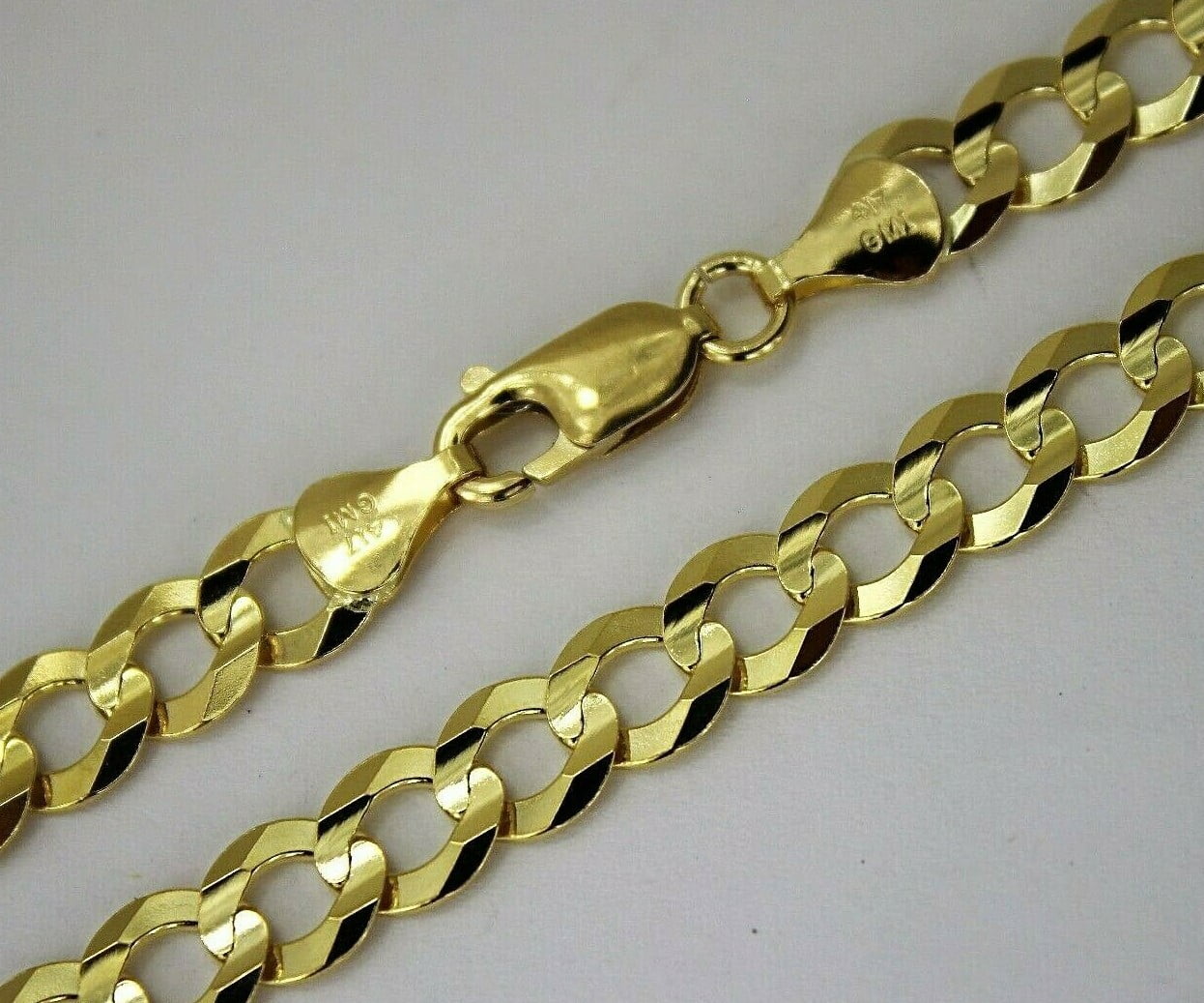 10K Yellow Gold Solid Cuban Chain Necklace Bracelet