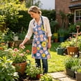thumbnail image 4 of EGNMCR Kitchen Gadgets, Kitchen Accessories Women Waterproof Adjustable Cute Floral Kitchen With Pockets Water Oil Proof Cooking Baking For Women Adult Server Work Restaur Polyester apron, 4 of 6