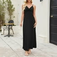 thumbnail image 6 of Jinhomg Womens Sleeveless Maxi Dress Elegant Spaghetti Strap Ruched V-Neck Dresses formal Backless Cocktail Party Wedding Guest Dress Black XXL, 6 of 8