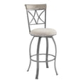 thumbnail image 1 of Linon Hamilton Metal Swivel Barstool Padded Beige Seat in Matte Pewter, 1 of 11