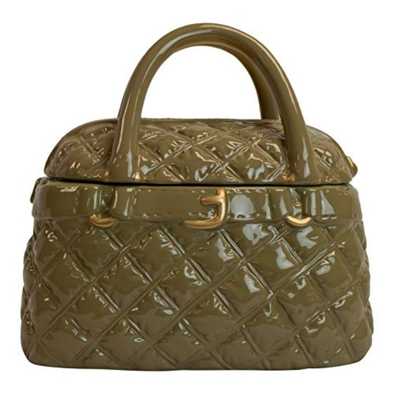Neiman Marcus Beige Quilted Purse Cookie Jar