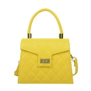TYLT Lattice Pattern PU Women Shoulder Bags Elegant Crossbody Handbags (Yellow)
