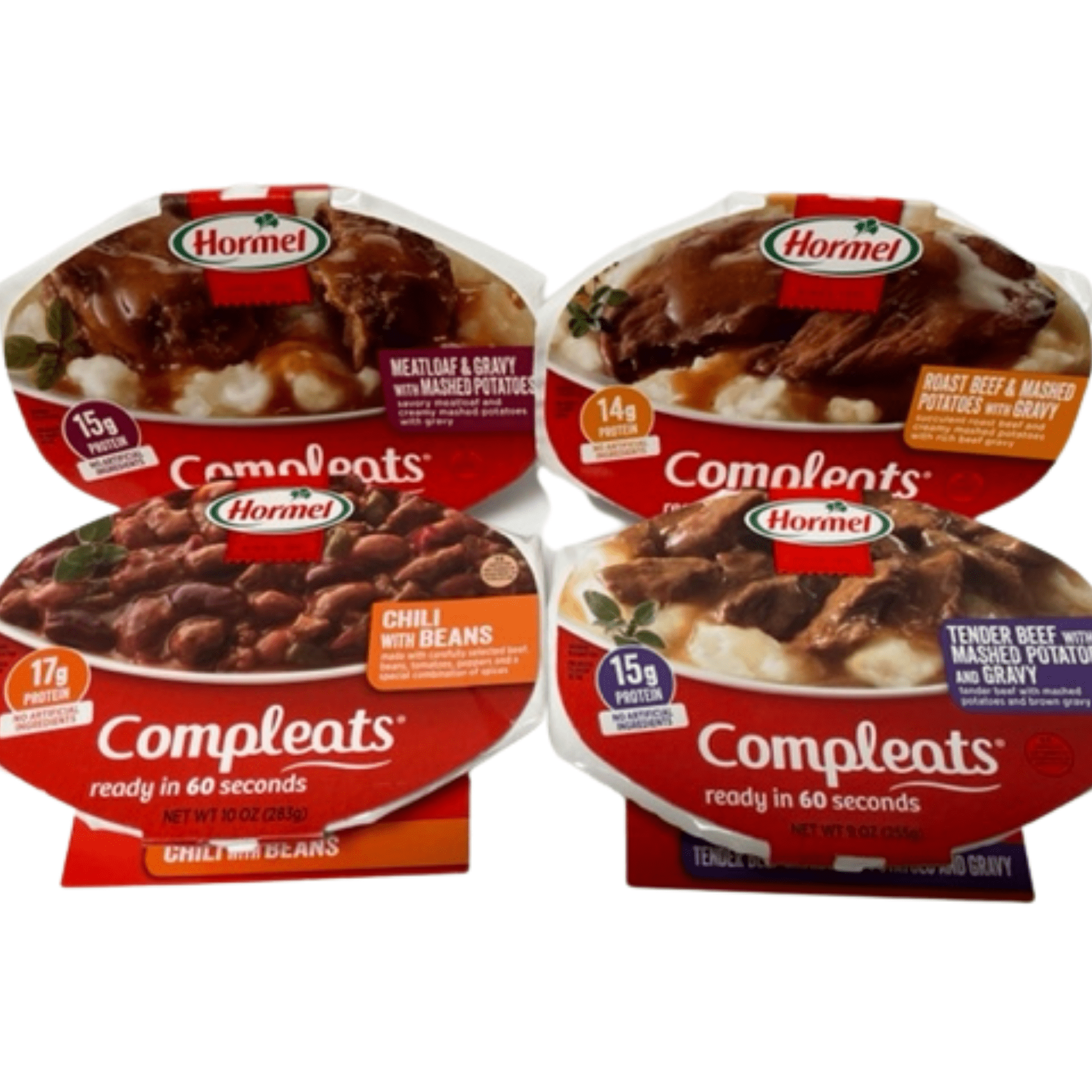 Buy Hormel Compleats Dinners 4 pack, Meatloaf, Roast Beef, Chili Beans