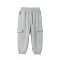 thumbnail image 6 of TOWED22 Boy's Sports Athletic Sweatpants Wide Leg Casual Fall Letter Elastic Waist Baggy Pants(Grey,5-6 Y), 6 of 9