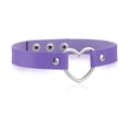 thumbnail image 5 of Collar colorido Qarigey Estilo japonés Accesorio Mujer Gargantilla de cuero Corazón brillante Púrpura claro, 5 of 5