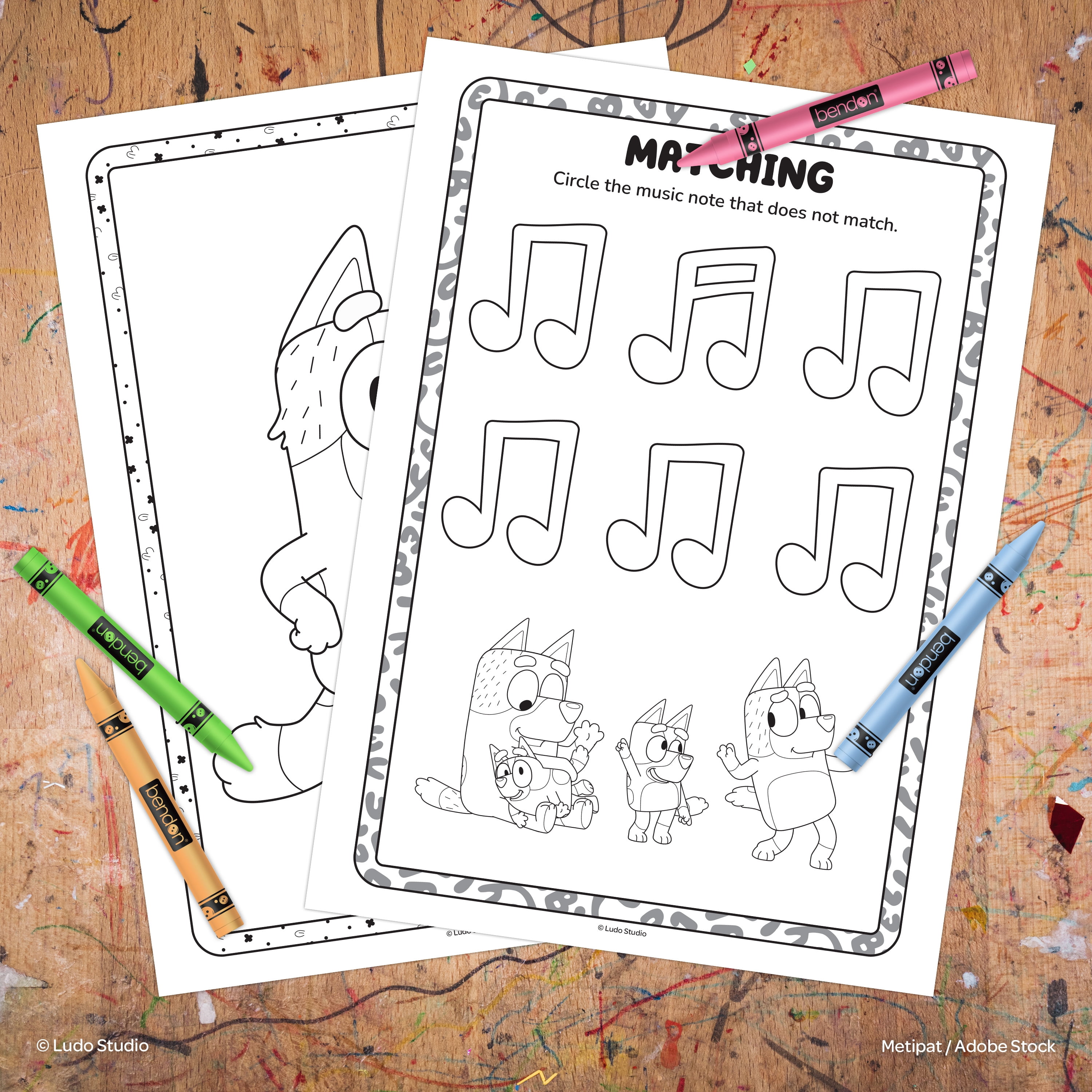 Bluey 48-Page Coloring Book with 4 Crayons, Paperback by Bendon