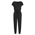 thumbnail image 4 of Mono Para Mujer de Moda Color Sólido Sin Mangas Cintura Encaje Bolsillo Casual Recto Lápiz Pantalones Mono Odeerbi ODB-4, 4 of 8