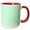 Red/White, variant on 3drose, Mint Green and White Chevron Zig Zag Stripes Pattern Retro and Stylish, 11oz Two-tone Black Mug