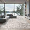 thumbnail image 2 of ODIKA 6'x9' Ultra-Soft Area Rug, Extra Large Abstract Geometric Motif Featuring Scattered Neutral None Washable, Bare feet friendly, Silk-Touch for Guest Room, Bedroom, 2 of 7