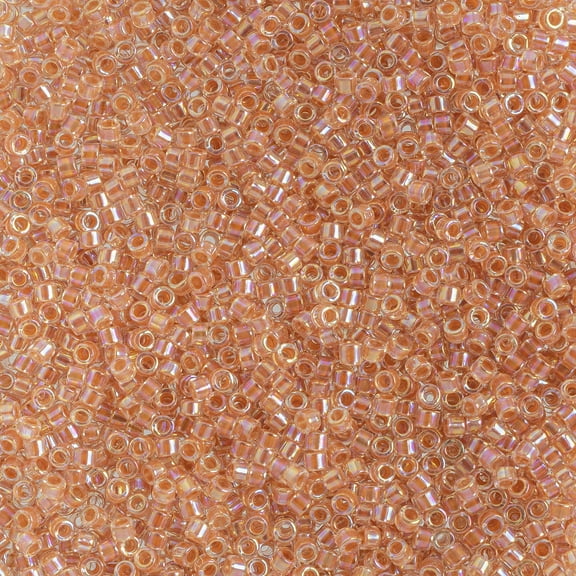 Miyuki Delica 11/0 - Peach AB Lined-Dyed DB0054 - 5.2gms Vial of Japanese Glass Beads