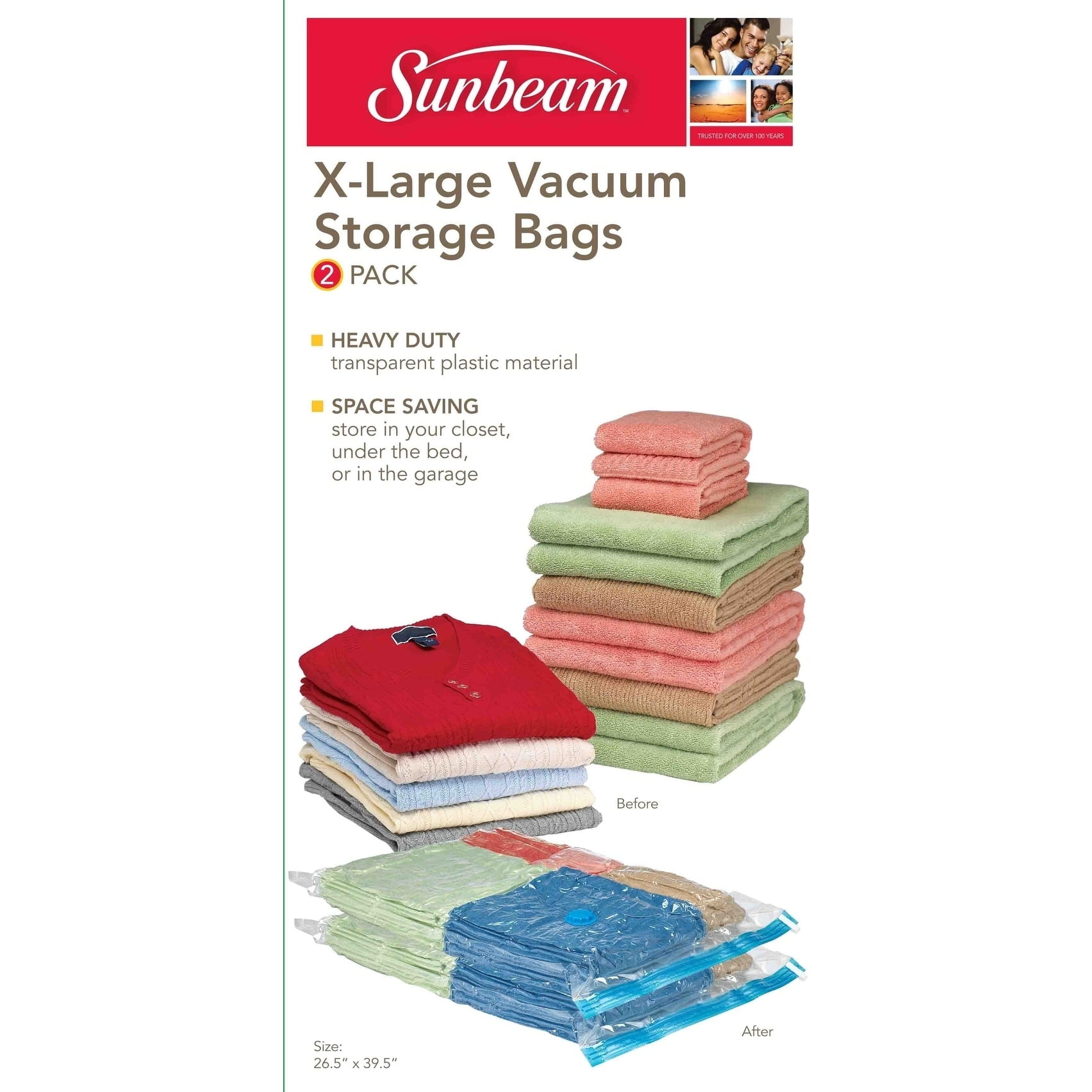 Sunbeam Large Vacuum Storage Bag, 3-Pack