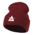 thumbnail image 2 of All Seeing Eye Embroidered Beanie - Maroon OSFM, 2 of 5